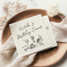 Retro Hand Drawn Fun Birthday Quirky Dinner