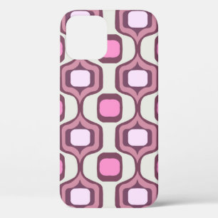 Retro Hand Drawn Geometric Square Pattern Minimal iPhone 12 Case