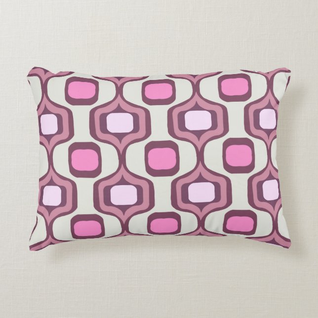 Retro Hand Drawn Geometric Square Pattern Minimal  Decorative Cushion (Front)