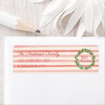 Retro Hand Drawn Red Green Christmas Wreath 