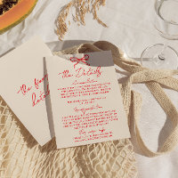 Retro Hand Drawn Red Trendy Quirky Wedding Details