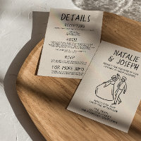 Retro Hand Drawn Sketchy Quirky All In One Wedding