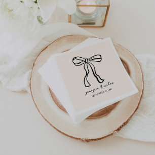 Retro Hand Drawn Wedding Napkins