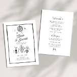 Retro hand drawn whimsical trendy funky wedding  invitation<br><div class="desc">hand drawn scribble illustrations & handwritten | funkyl,  fun whimsical trendy |</div>