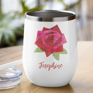 Retro Hand-Illustrated Red Rose Unique Custom