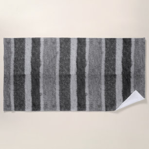 retro hand knitted black and white stripes beach towel