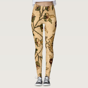 Retro Hand Made Turkish Traditional Flower Pattern Leggings