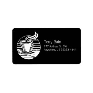 Retro Hand Serving Coffee Illustration Logo Style Label