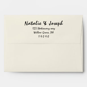 Retro Hand-Written Bright Fun Modern Wedding  Envelope