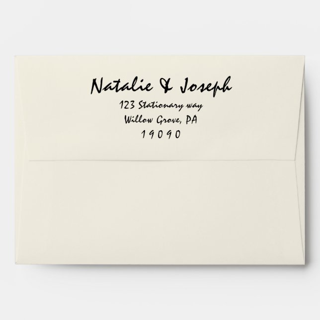Retro Hand-Written Bright Fun Modern Wedding  Envelope (Back (Top Flap))