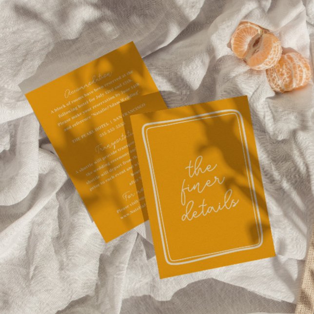 Retro Hand-Written colourful Modern Wedding Detail Enclosure Card (Creator Uploaded)