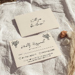 Retro Hand Written Drawn Bold Quirky Wedding RSVP Card<br><div class="desc">A simple and elegant calligraphy colourful retro wedding rsvp card. That has a vintage modern stylish creamy milky background with black  script and hand drawn whimsical vintage floral bouquet . Minimalist and chic with handwritten lettering . It is all editable by clicking on the personalise button.</div>