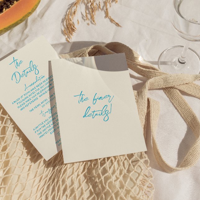 Retro Hand Written Whimsical Chic Wedding Details Enclosure Card (Creator Uploaded)