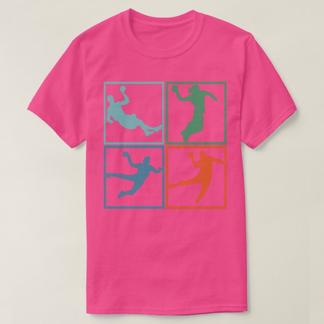 Retro Handball Player Handball T-Shirt (Design Front)