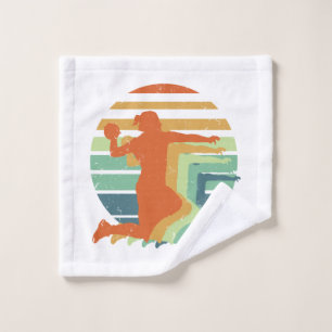 Retro Handball Sports - Handball Player Goalkeeper Wash Cloth