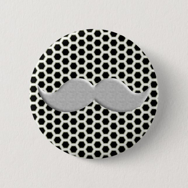 Retro Handlebar Moustache Moustache 6 Cm Round Badge (Front)