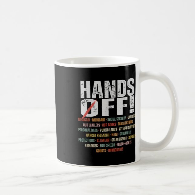 Retro Hands Off Protest Public Lands Medicare Patr Coffee Mug (Right)