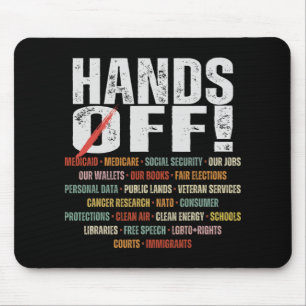 Retro Hands Off Protest Public Lands Medicare Patr Mouse Mat