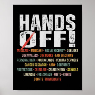 Retro Hands Off Protest Public Lands Medicare Patr Poster