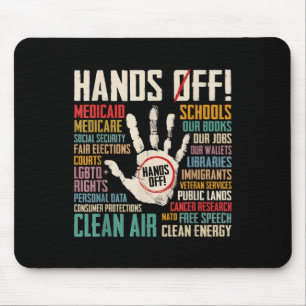 Retro Hands Off Protest Social Security And Medica Mouse Mat