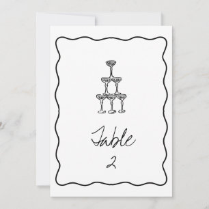 Retro Handwritten Wedding Table Number