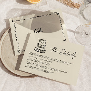Retro Handwritten Whimsical Hand Written Wedding RSVP Card