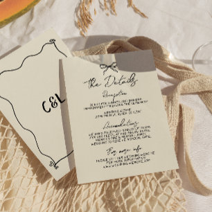 Retro Handwritten Whimsical Wedding Detail Enclosure Card