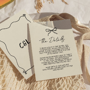 Retro Handwritten Whimsical Wedding Detail Enclosure Card