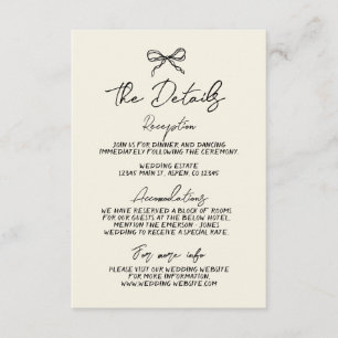 Retro Handwritten Whimsical Wedding Detail Enclosure Card