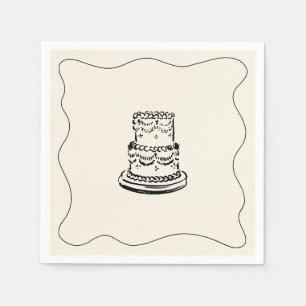 Retro Handwritten Whimsical Wedding Napkin
