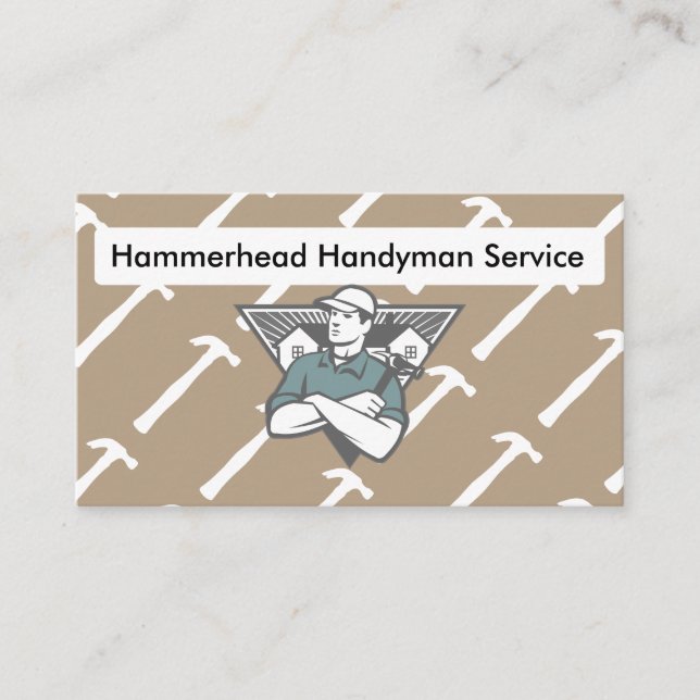 Retro Handyman Service Business Card (Front)