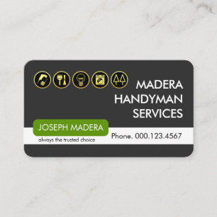 Retro Handyman Tabs Home Repair Business Card