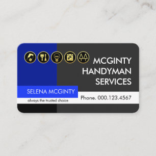 Retro Handyman Tools Repair Layer Business Card
