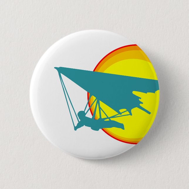 retro hang glider 6 cm round badge (Front)