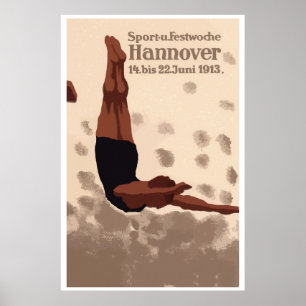 Retro Hannover Germany Sports Diving ad Poster