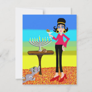 Retro Hanukkah and a Martini Holiday Card