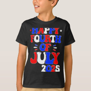 Retro happy 4th of july 2025 fourth of july for T-Shirt