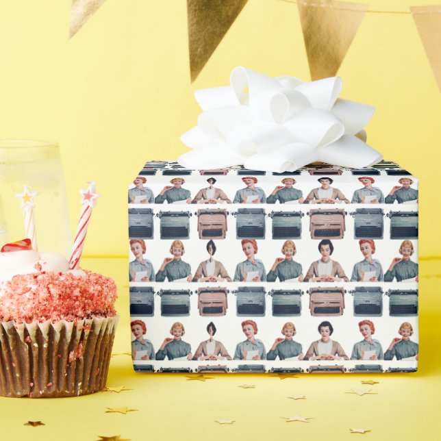 Retro Happy Administrative Professionals Day  Wrapping Paper (Birthday Party)