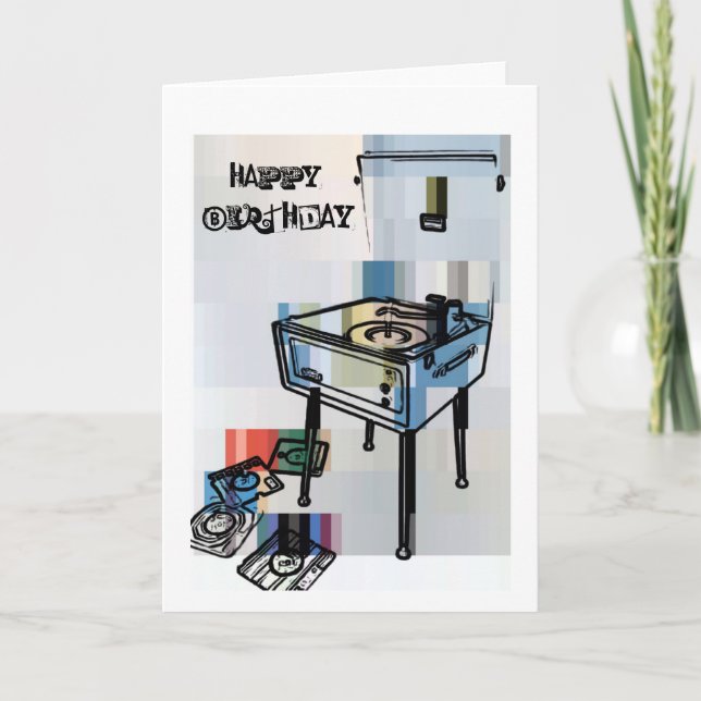 Retro Happy Birthday Card (Front)