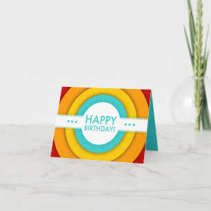 retro happy birthday card