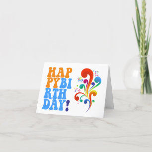 Retro Happy Birthday Card 1970's Style Vintage