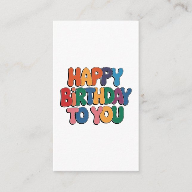 Retro Happy Birthday Enclosure Card (Front)