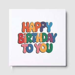 Retro Happy Birthday Guest Book