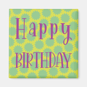 Retro Happy Birthday Magnet