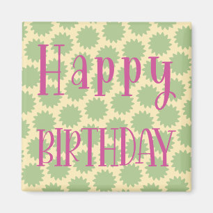 Retro Happy Birthday Magnet