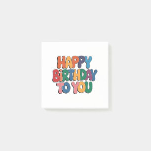Retro Happy Birthday Post-it Notes