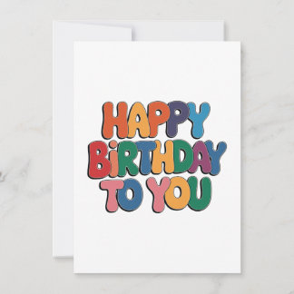 Retro Happy Birthday Thank You Card