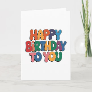 Retro Happy Birthday Thank You Card