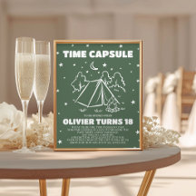 Retro Happy Camper Time Capsule Table Sign