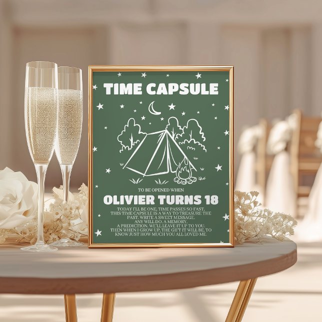 Retro Happy Camper Time Capsule Table Sign (Creator Uploaded)